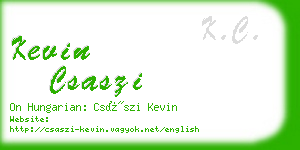 kevin csaszi business card